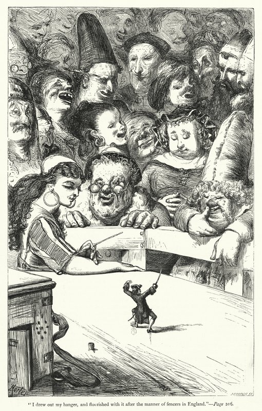 Ilustración para Los viajes de Gulliver de Jonathan Swift de Thomas Morten
