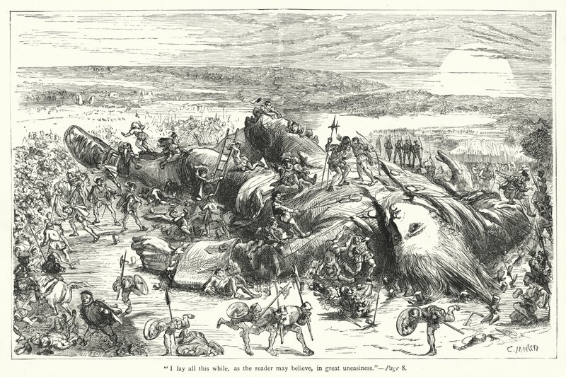 Ilustración para Los viajes de Gulliver de Jonathan Swift de Thomas Morten