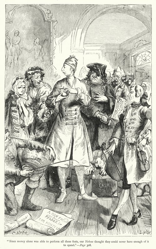 Ilustración para Los viajes de Gulliver de Jonathan Swift de Thomas Morten