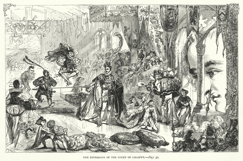 Ilustración para Los viajes de Gulliver de Jonathan Swift de Thomas Morten