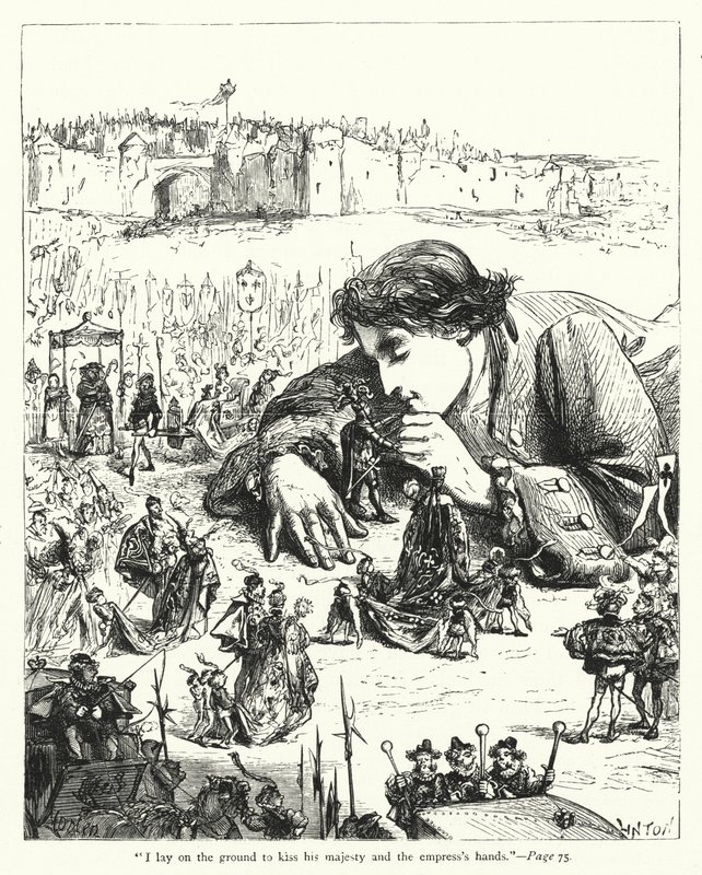 Ilustración de Los Viajes de Gulliver de Jonathan Swift de Thomas Morten