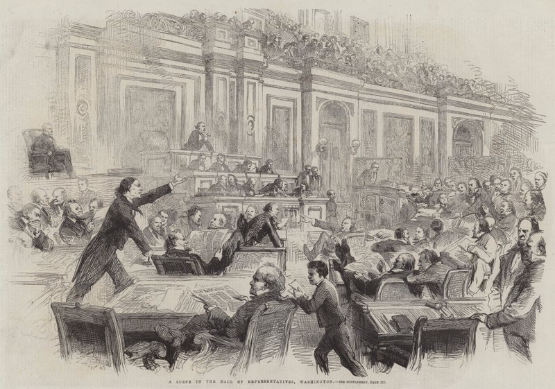Una Escena en el Salón de Representantes, Washington de Thomas Nast