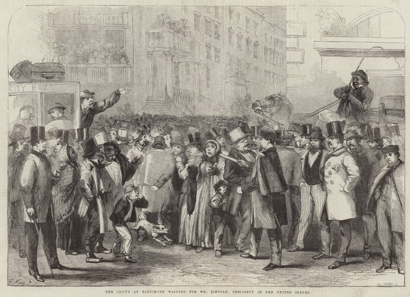 La multitud en Baltimore esperando al Sr. Lincoln de Thomas Nast