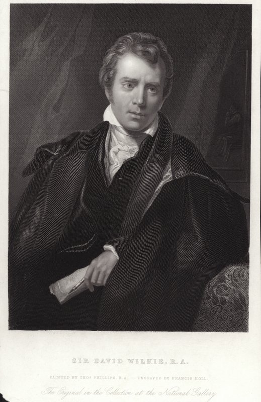 Sir David Wilkie, pintor escocés. Grabado por Francis Holl de Thomas Phillips