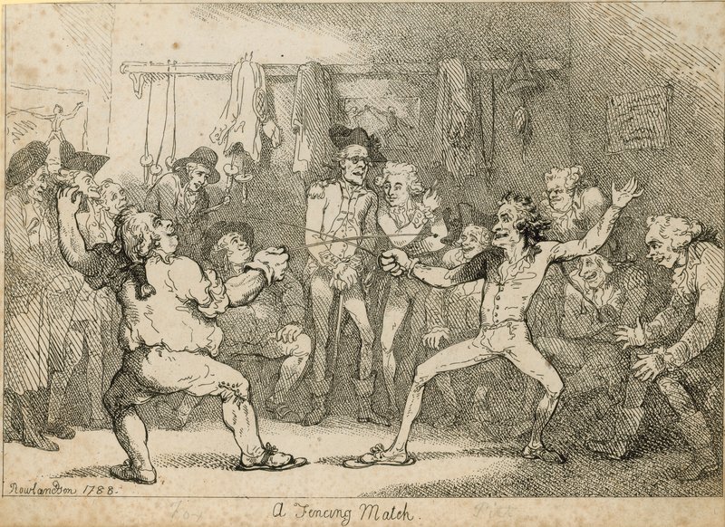 Un combate de esgrima de Thomas Rowlandson