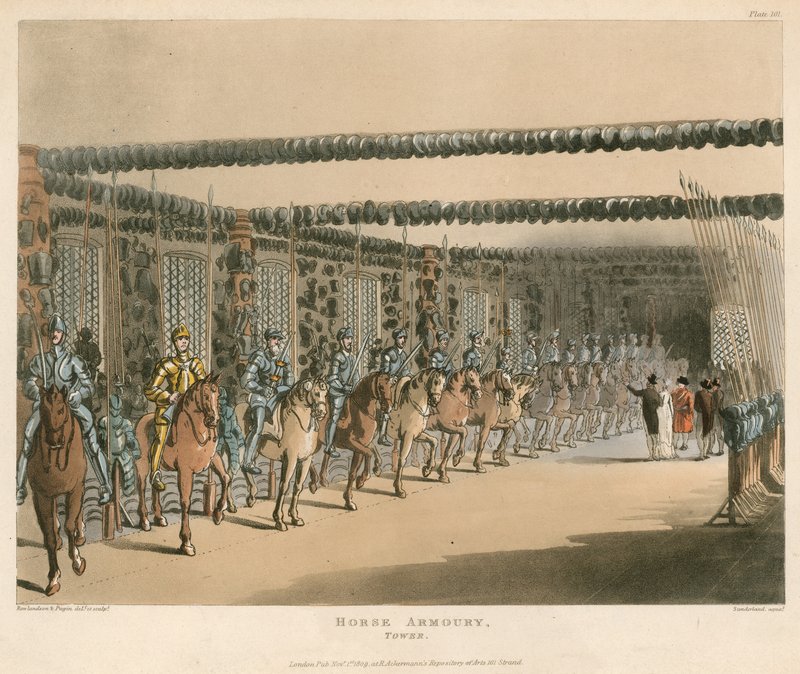 Armería de caballos en la Torre de Londres de Thomas Rowlandson