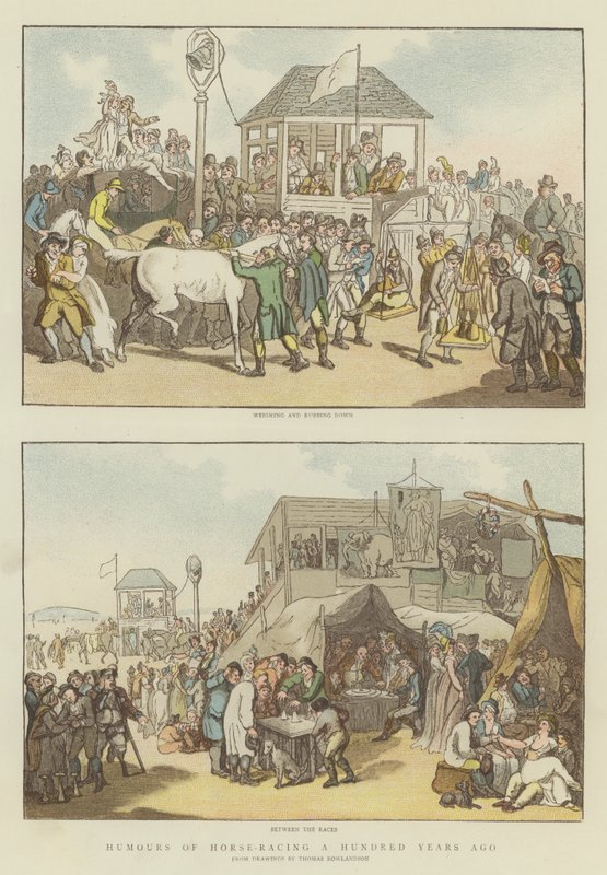 Humores de las carreras de caballos hace cien años de Thomas Rowlandson