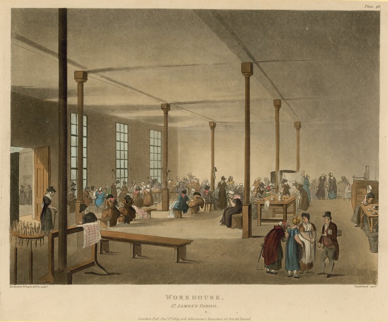 Interior de una Casa de Trabajo en la Parroquia de St James de Thomas Rowlandson