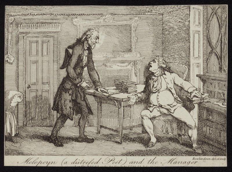 Melopoyn un poeta angustiado y el gerente de Thomas Rowlandson