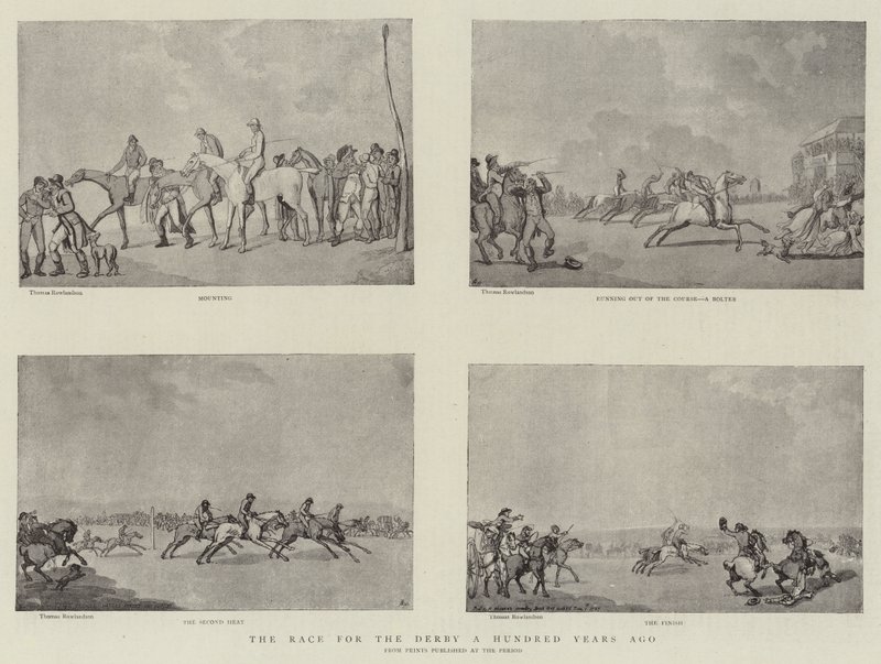 La Carrera por el Derby hace Cien Años de Thomas Rowlandson