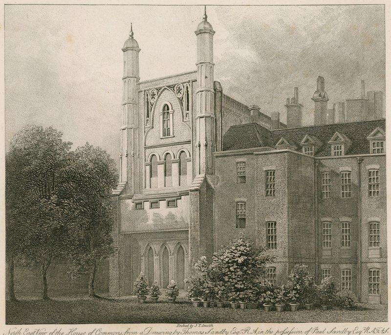 Vista noreste de la Cámara de los Comunes de un dibujo de Thomas Sandby RA de Thomas Sandby