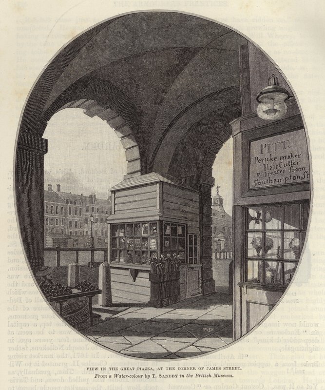 Vista de la gran plaza en la esquina de James Street de Thomas Sandby