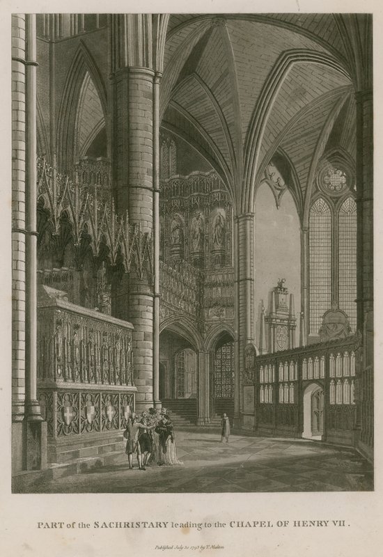 Parte de la sacristía que conduce a la Capilla del Rey Enrique VII, Abadía de Westminster, Londres de Thomas Snr. Malton