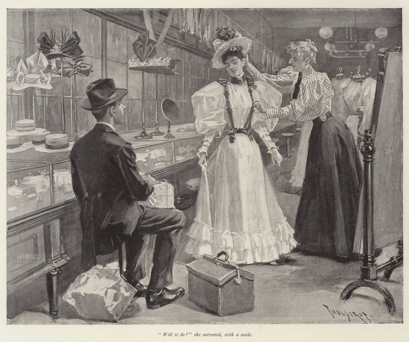 Ilustración para El día de su boda, por W D Howells de Thure de Thulstrup