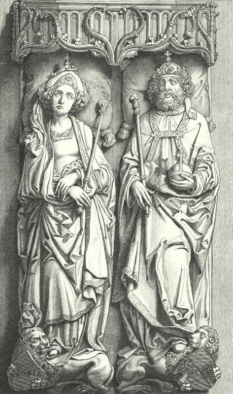 Tumba de Enrique II, Emperador del Sacro Imperio Romano, y Cunigunda de Luxemburgo, Catedral de Bamberg, Alemania de Tilman Riemenschneider