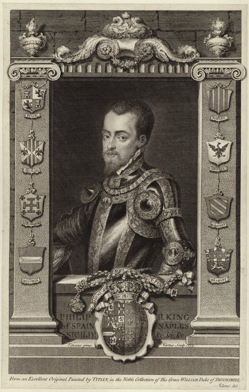 Retrato del Rey Felipe II de España de Tiziano Vecelli
