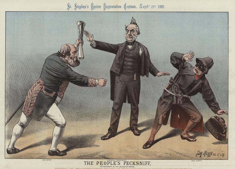 El Pecksniff del pueblo, 1887 de Tom Merry