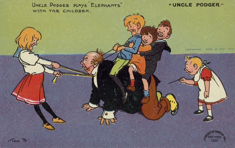 Hombre jugando con sus sobrinos y sobrinas de Tom Browne
