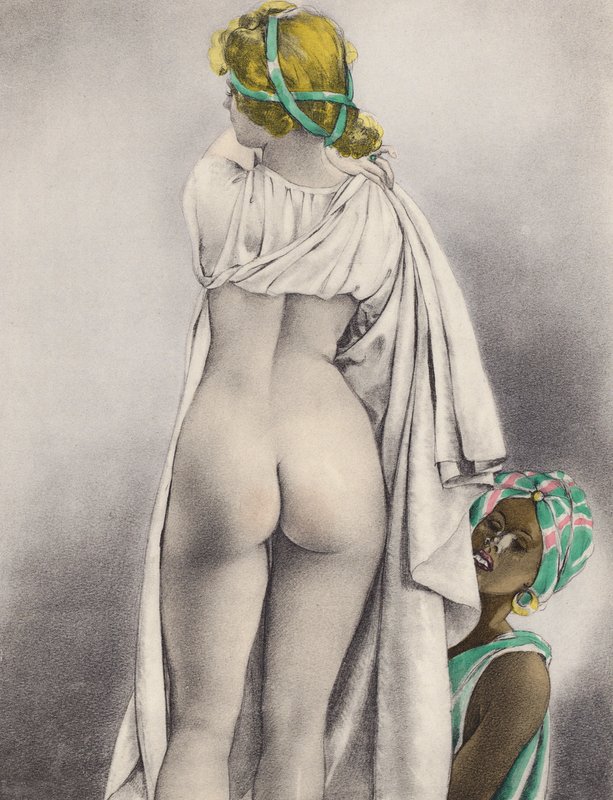 Ilustración de Brunelleschi para Contes et Nouvelles de La Fontaine (litografía en color) de Umberto (after) Brunelleschi
