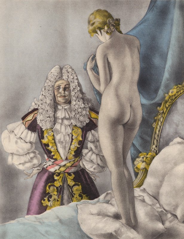 Ilustración de Brunelleschi para Contes et Nouvelles de La Fontaine (litografía en color) de Umberto (after) Brunelleschi
