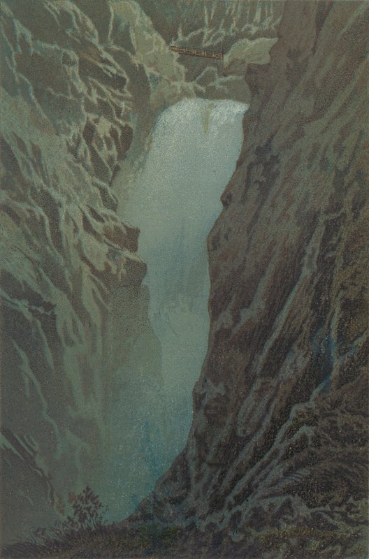 Caída del Handeck a la luz de la luna de Unbekannt Unbekannt
