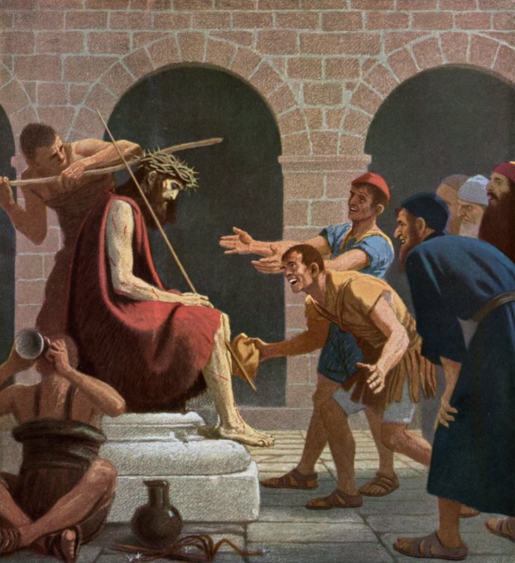 Jesús burlado después de ser coronado con la corona de espinas de Unbekannt Unbekannt