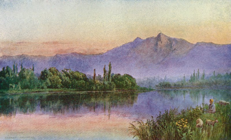 Atardecer en el Jhelum, sobre Srinagar de Unbekannt Unbekannt