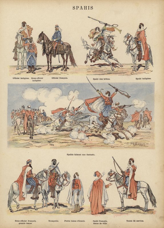 Spahis, soldados coloniales del ejército francés de Victor Armand Poirson