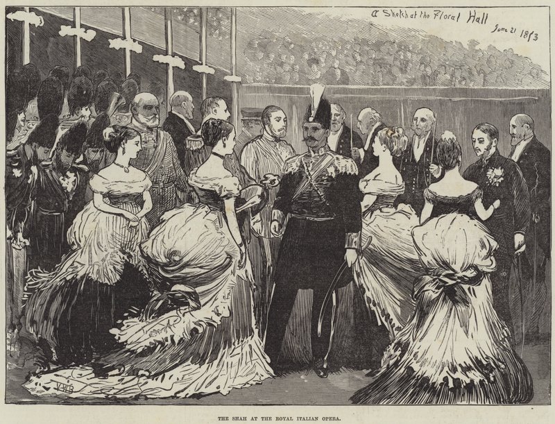 El Shah en la Ópera Real Italiana de Valentine Walter Lewis Bromley