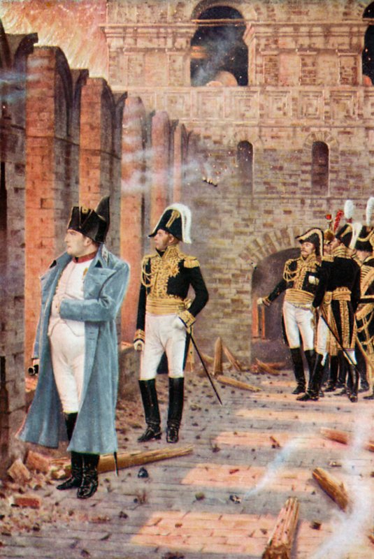 Napoleón entre las ruinas ardientes de Moscú de Vasili Vasilievich Vereshchagin