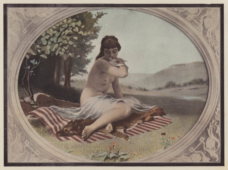 La ninfa (litografía en color) de Victor Renault des Graviers
