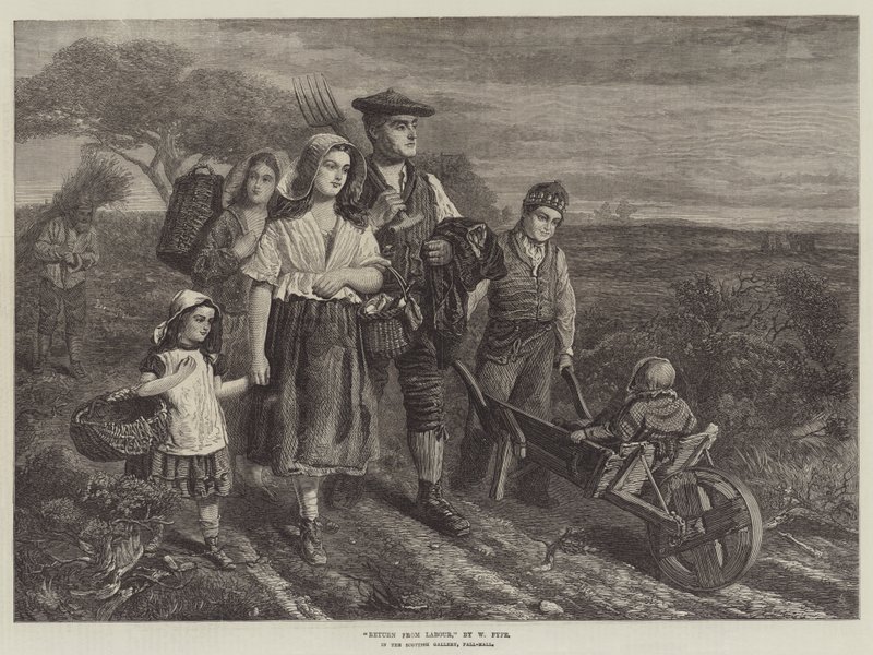 Regreso del Trabajo, en la Galería Escocesa, Pall-Mall de W. Fyfe