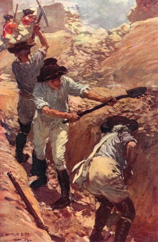 Clive en las trincheras de Arcot (litografía en color) de W.R.S. (after) Stott