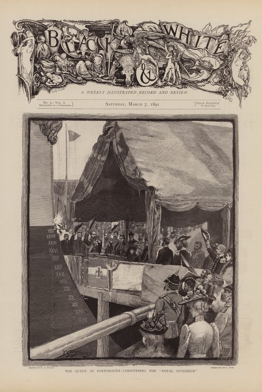 La reina Victoria bautizando al Soberano Real (grabado) de W.S. Stacey