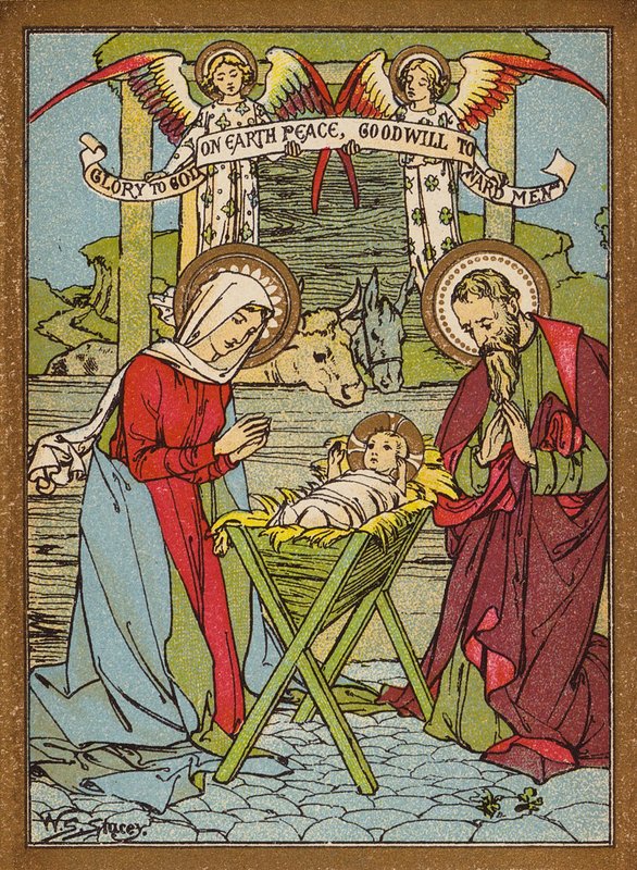 La Natividad de Nuestro Señor (litografía en color) de W.S. Stacey