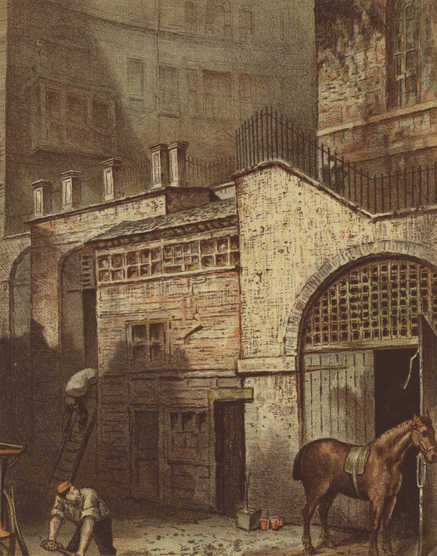 Edificios y escaleras, fondo de Salisbury Street, Adelphi, Strand de Waldo Sargeant