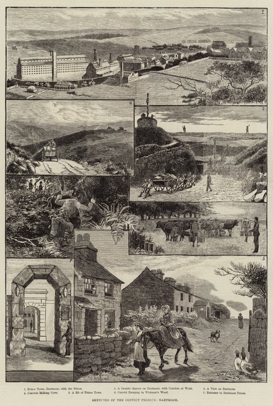 Bocetos de las prisiones de convictos, Dartmoor de Walter Bothams