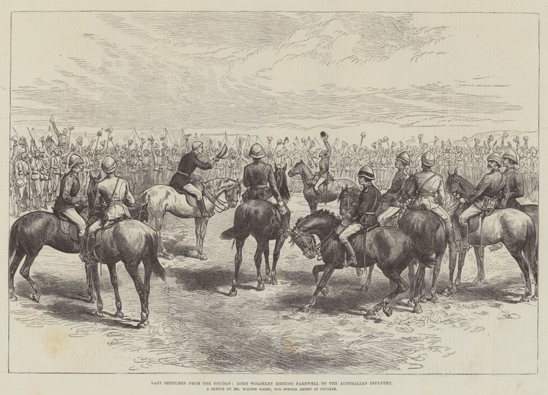 Lord Wolseley despidiéndose de la infantería australiana de Walter Paget