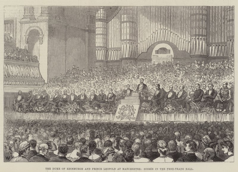 El Duque de Edimburgo y el Príncipe Leopoldo en Manchester, Soirée en el Free-Trade Hall de Walter Paget