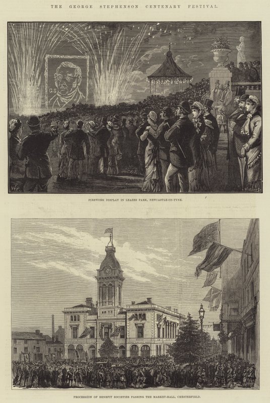 El festival del centenario de George Stephenson de Walter Paget