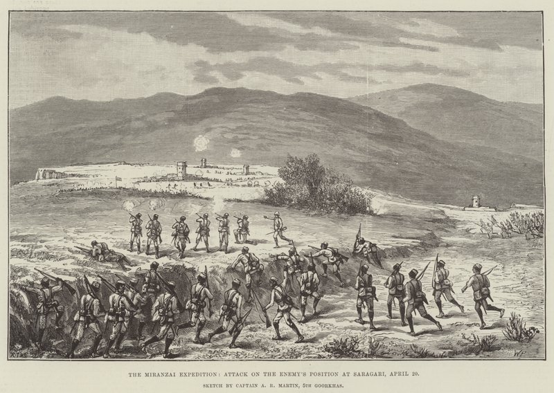 La expedición de Miranzai, ataque a la posición del enemigo en Saragari, 20 de abril de Walter Paget