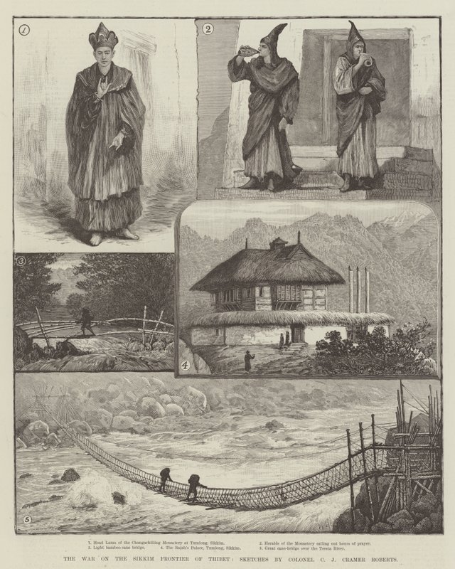 La guerra en la frontera de Sikkim de Tíbet de Walter Paget
