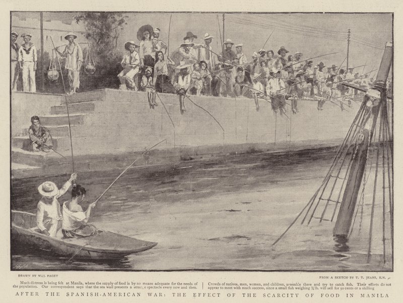 Después de la Guerra Hispanoamericana, el Efecto de la Escasez de Alimentos en Manila de Walter Stanley Paget