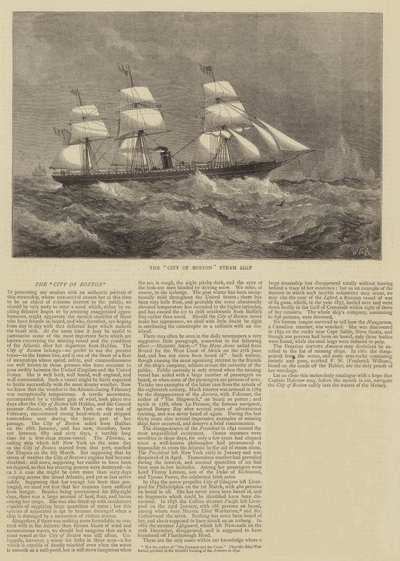 El Buque de Vapor Ciudad de Boston de Walter William May