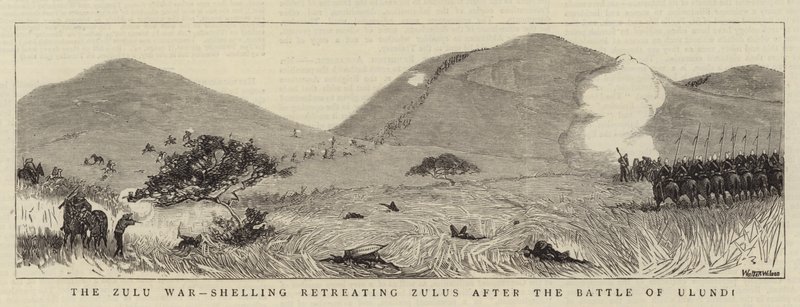 La Guerra Zulú, Bombardeo de Zulus en Retirada después de la Batalla de Ulundi de Thomas Walter Wilson