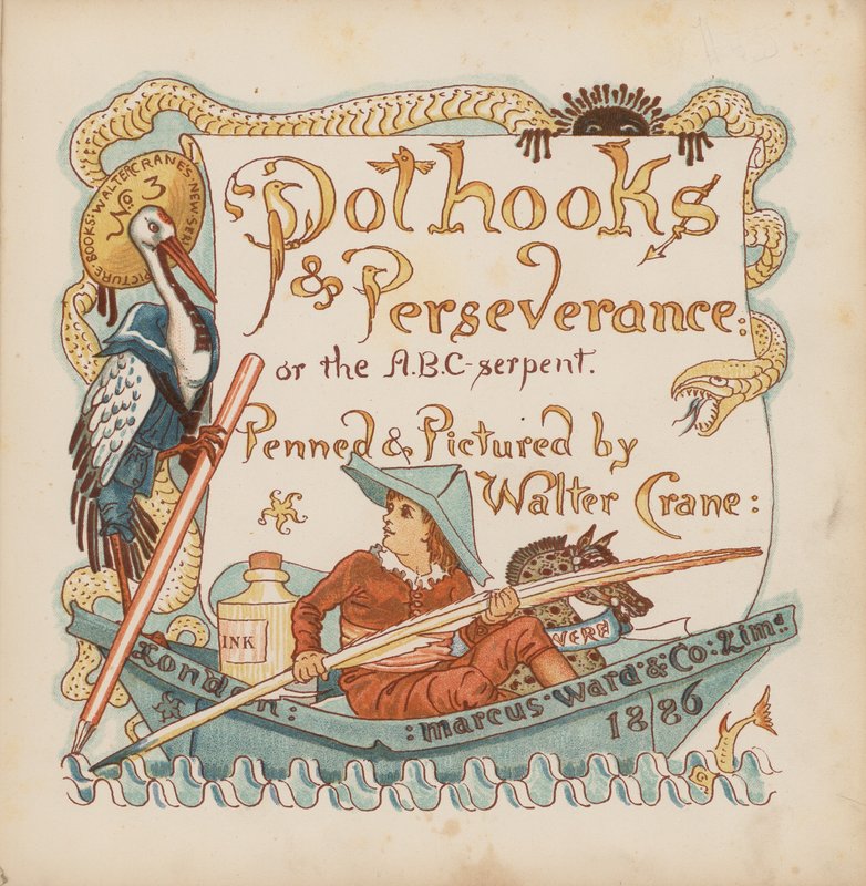 Ilustración para Pothooks and Perseverance de Walter Crane (litografía en color) de Walter (after) Crane