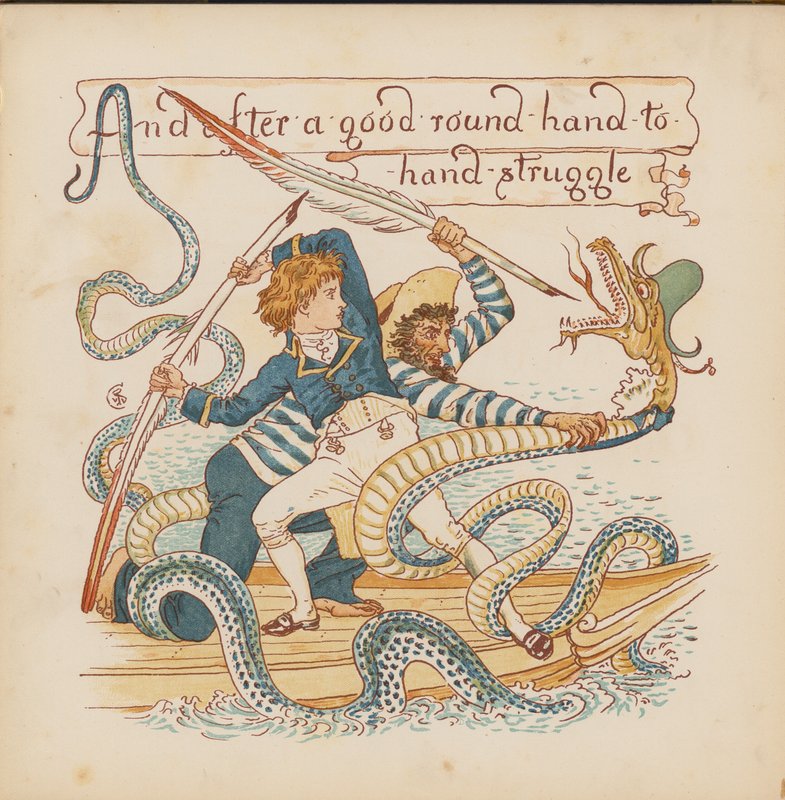Ilustración para Pothooks and Perseverance de Walter Crane (litografía en color) de Walter (after) Crane