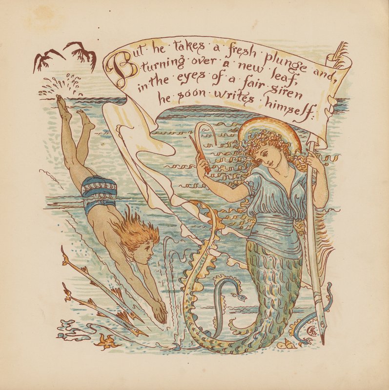 Ilustración para Pothooks and Perseverance de Walter Crane (litografía en color) de Walter (after) Crane