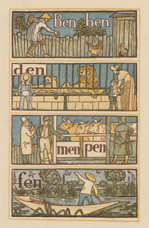 Página de The Golden Primer (litografía en color) de Walter (after) Crane