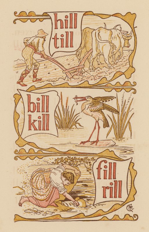 Página de La cartilla dorada (litografía en color) de Walter (after) Crane